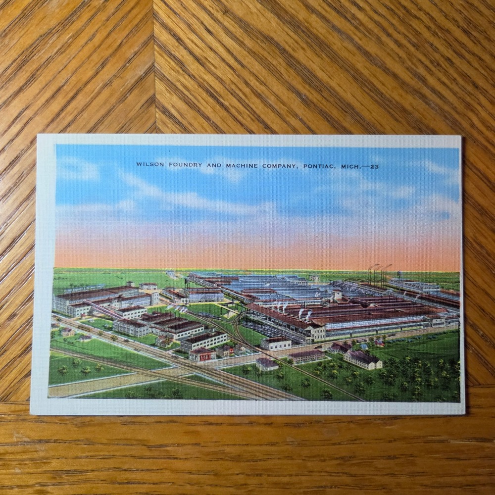 Wilson Foundry and Machine Company Pontiac Michigan Vintage Linen Postcard 23